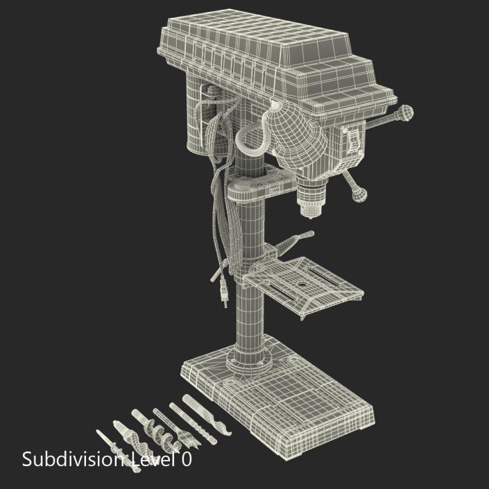 3D Delta Drill Press with Drill Bits model