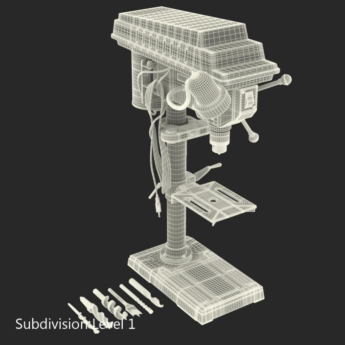 3D Delta Drill Press with Drill Bits model