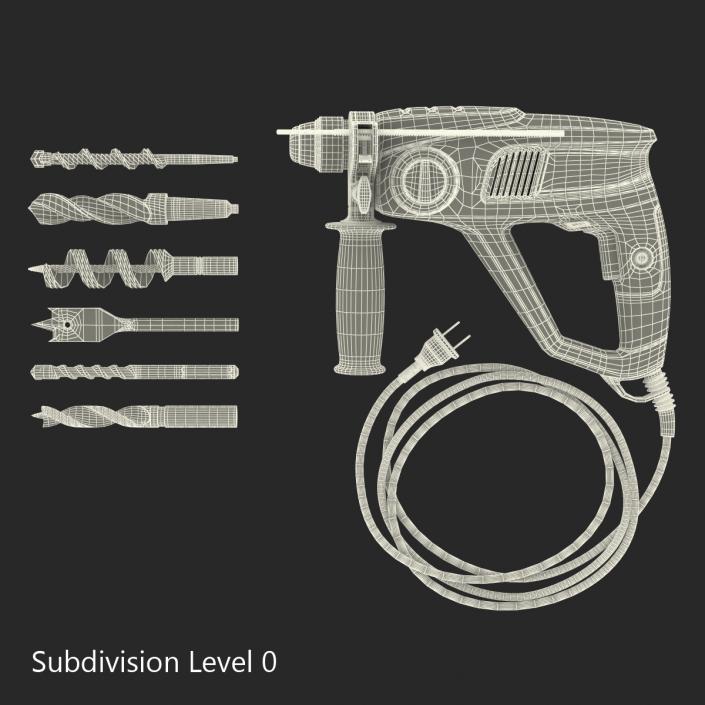 3D Pneumatic Hammer Bosch with Drill Bits model