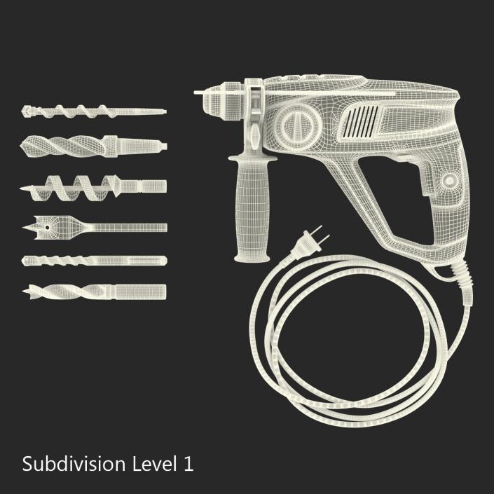 3D Pneumatic Hammer Bosch with Drill Bits model