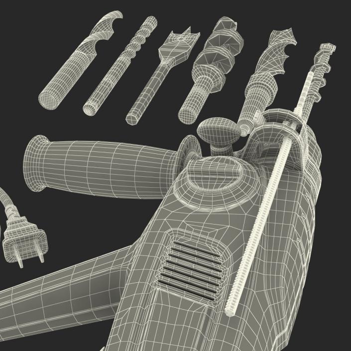 3D Pneumatic Hammer Bosch with Drill Bits model