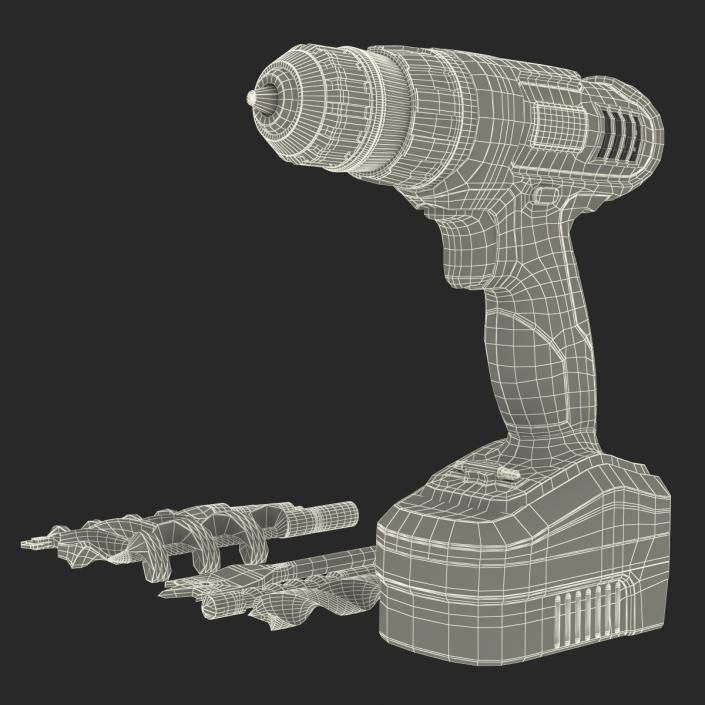 3D model Cordless Drill with Drill Bits