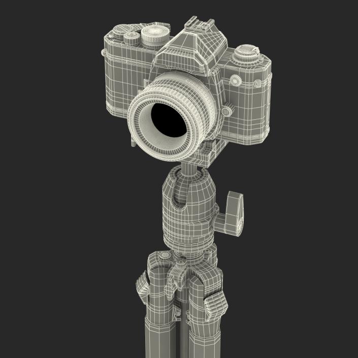 35 mm Film Camera Nikon FM2 with Tripod 3D model