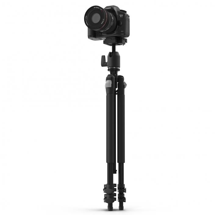 Digital Camera Canon EOS 5D with Tripod 3D model
