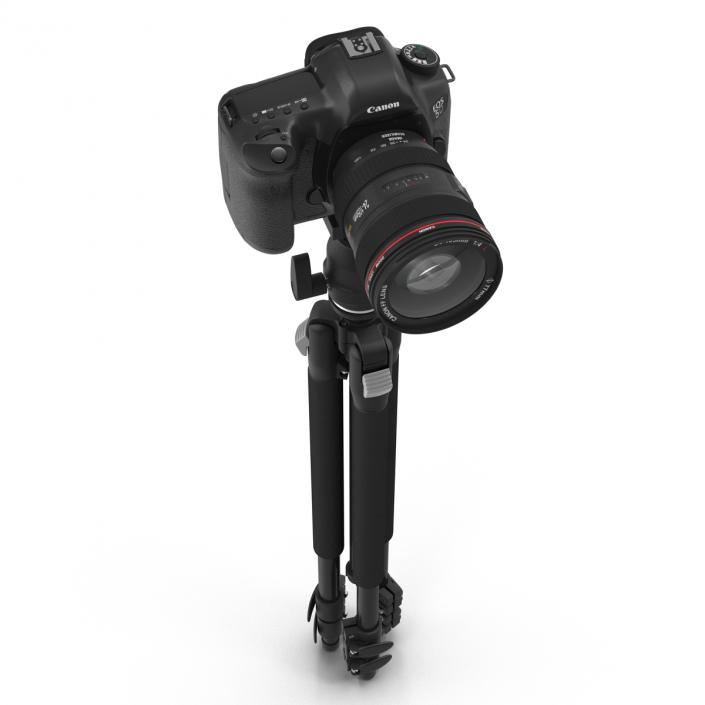 Digital Camera Canon EOS 5D with Tripod 3D model