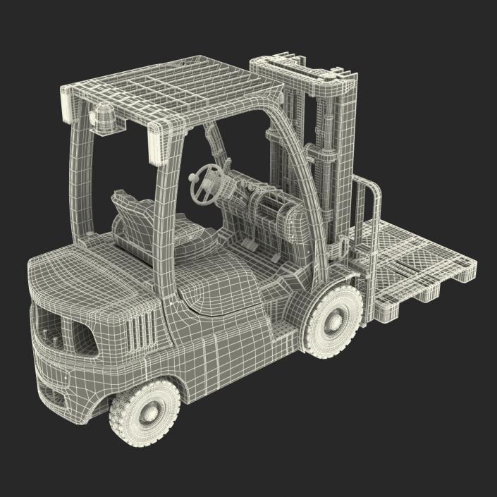 3D Forklift with Plastic Pallet model