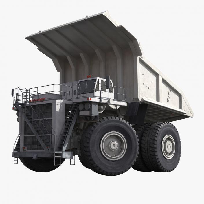 3D Mining Truck Generic White Rigged model