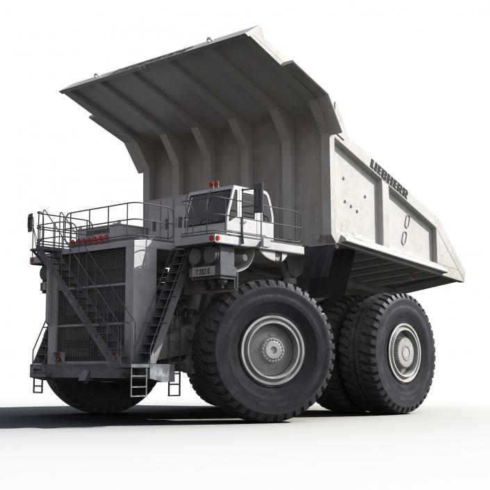 3D model Heavy Duty Mining Truck Liebherr White Rigged