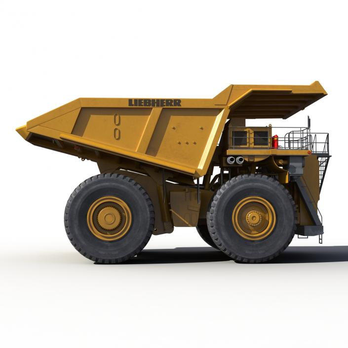 3D model Mining Truck Liebherr Yellow Rigged