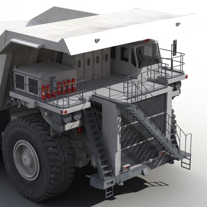 3D Mining Truck Generic White Rigged model