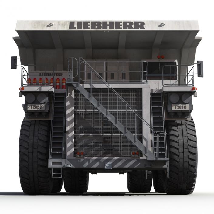 3D model Heavy Duty Mining Truck Liebherr White Rigged