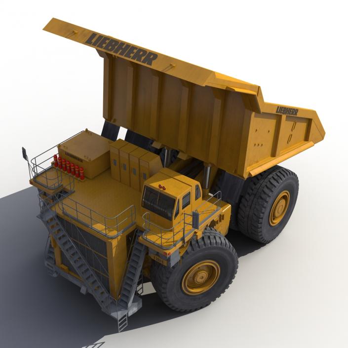 3D model Mining Truck Liebherr Yellow Rigged