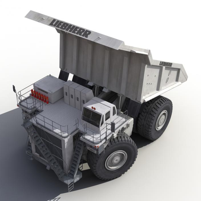 3D model Heavy Duty Mining Truck Liebherr White Rigged