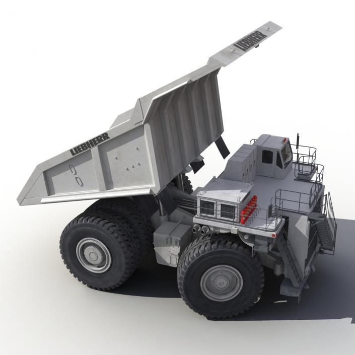 3D model Heavy Duty Mining Truck Liebherr White Rigged