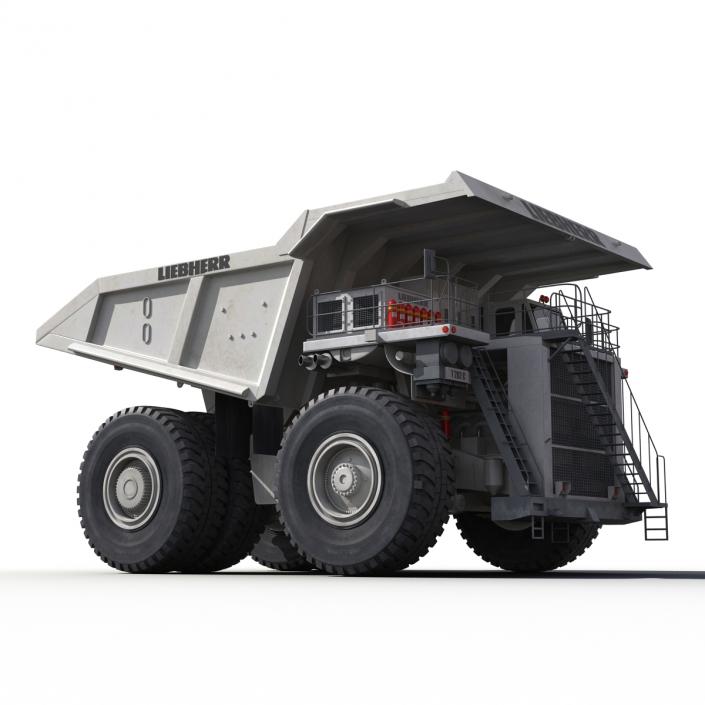 3D model Heavy Duty Mining Truck Liebherr White Rigged