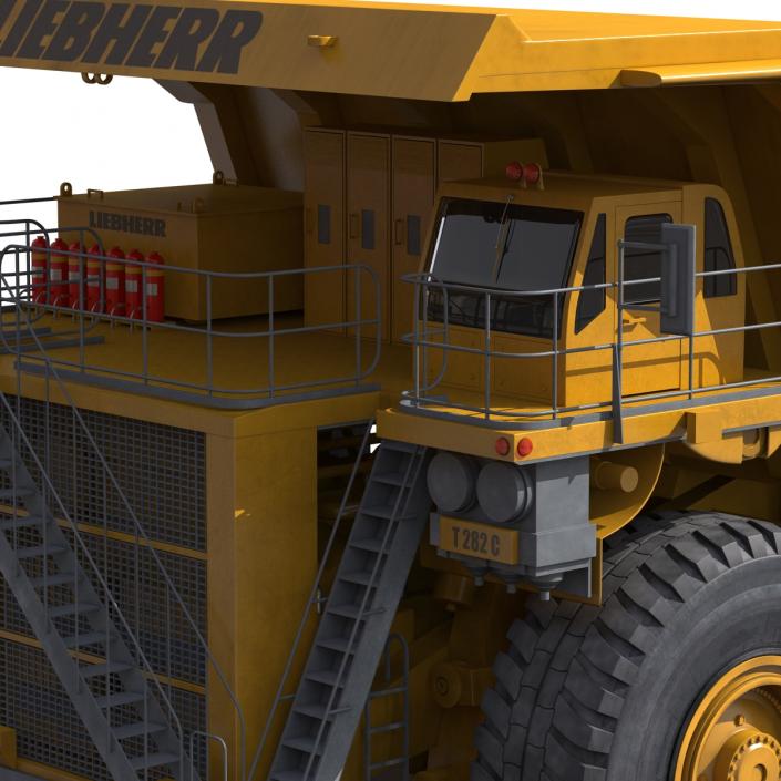 3D model Mining Truck Liebherr Yellow Rigged