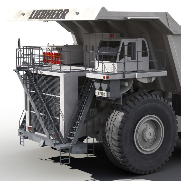 3D model Heavy Duty Mining Truck Liebherr White Rigged