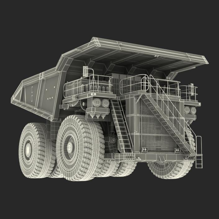 3D Mining Truck Generic White Rigged model