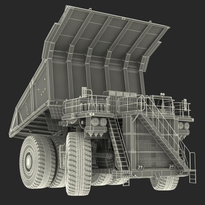 3D Mining Truck Generic White Rigged model