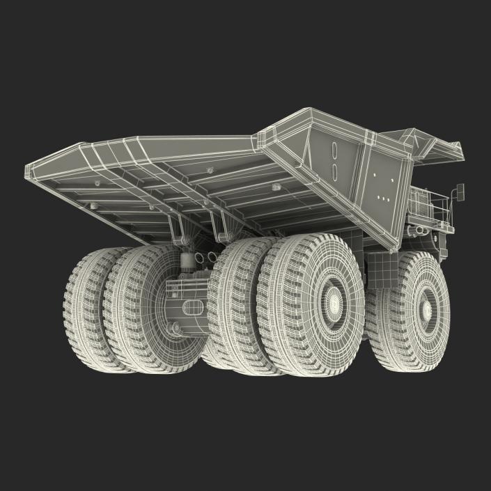 3D Mining Truck Generic White Rigged model