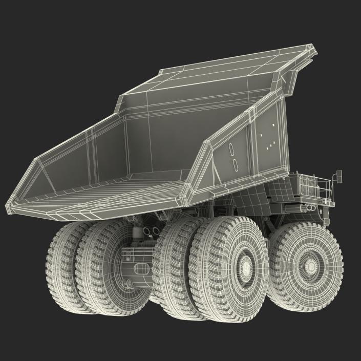 3D Mining Truck Generic White Rigged model