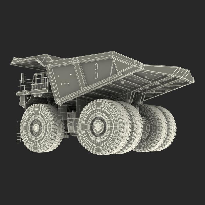 3D Mining Truck Generic White Rigged model