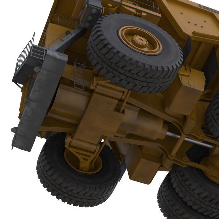 3D model Mining Truck Liebherr Yellow Rigged