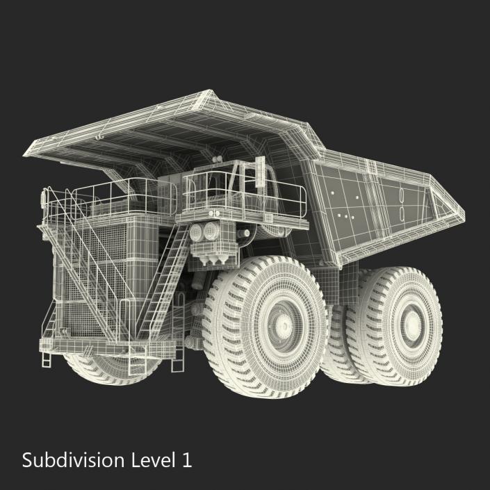 3D model Mining Truck Liebherr Yellow Rigged