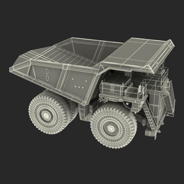 3D Mining Truck Generic White Rigged model