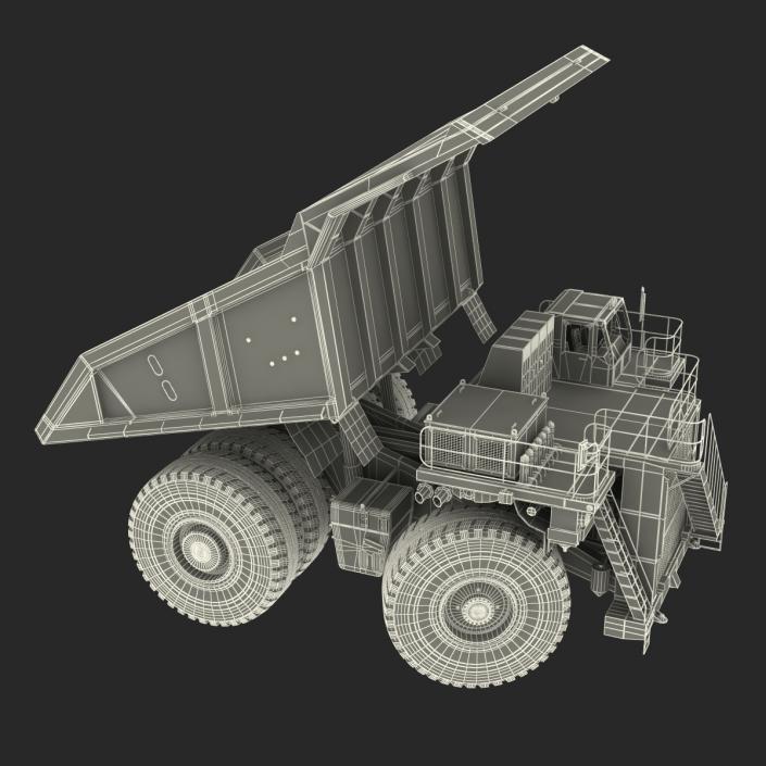 3D Mining Truck Generic White Rigged model