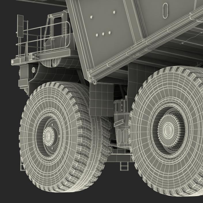 3D Mining Truck Generic White Rigged model