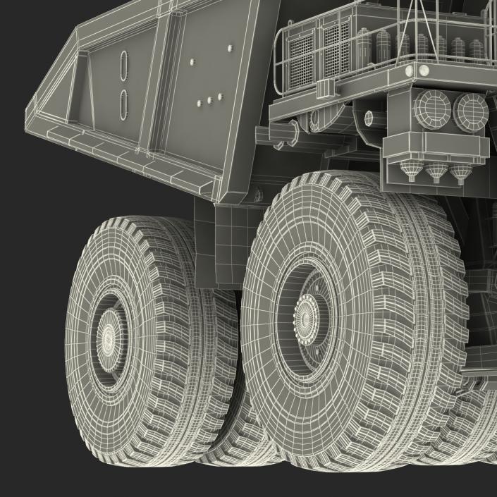 3D Mining Truck Generic White Rigged model