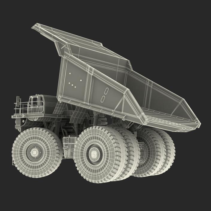 3D model Mining Truck Liebherr Yellow Rigged