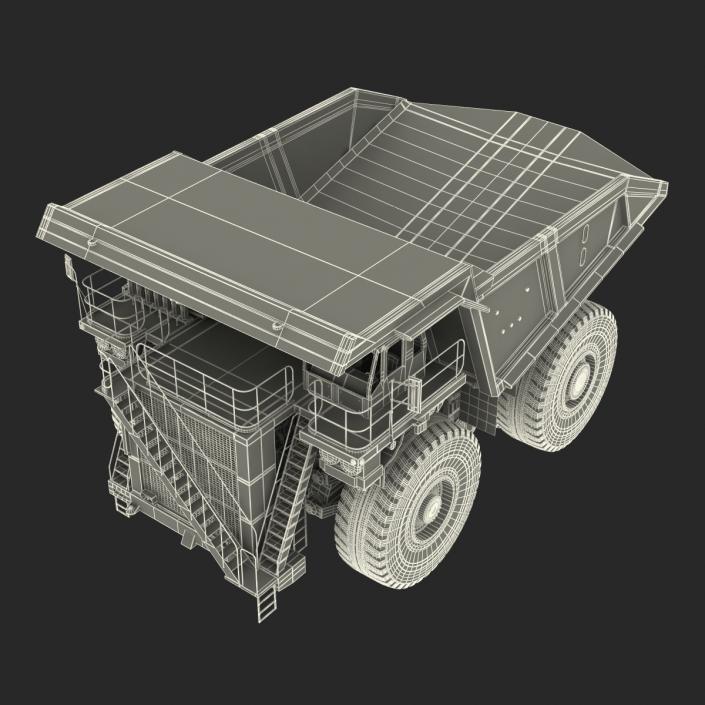 3D model Mining Truck Liebherr Yellow Rigged