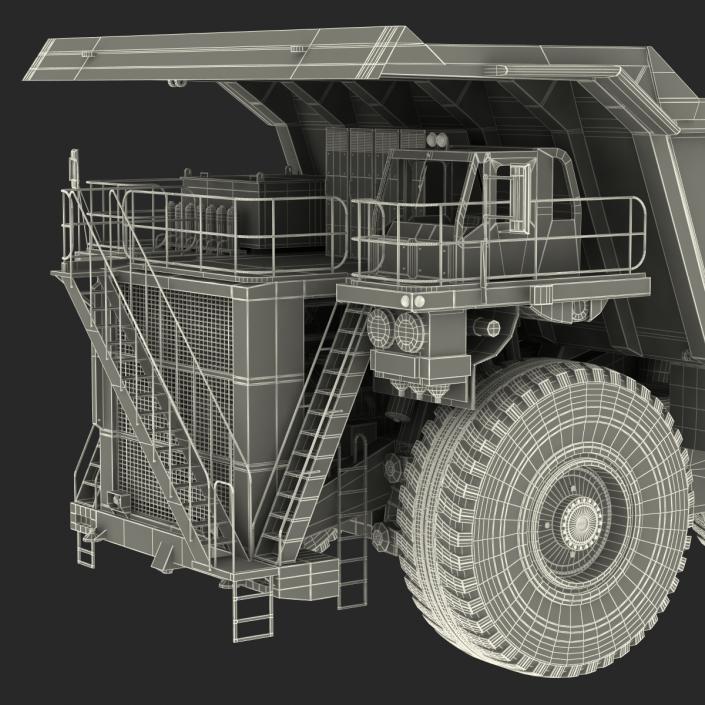 3D model Mining Truck Liebherr Yellow Rigged