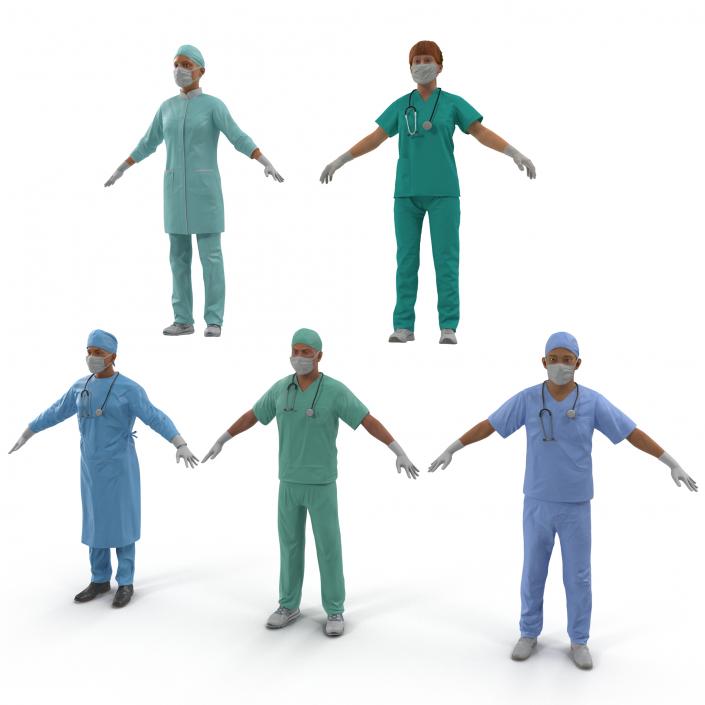 3D model Rigged Doctors Collection