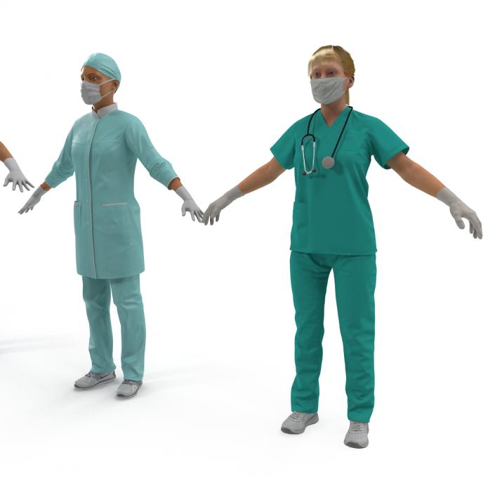 3D model Rigged Doctors Collection