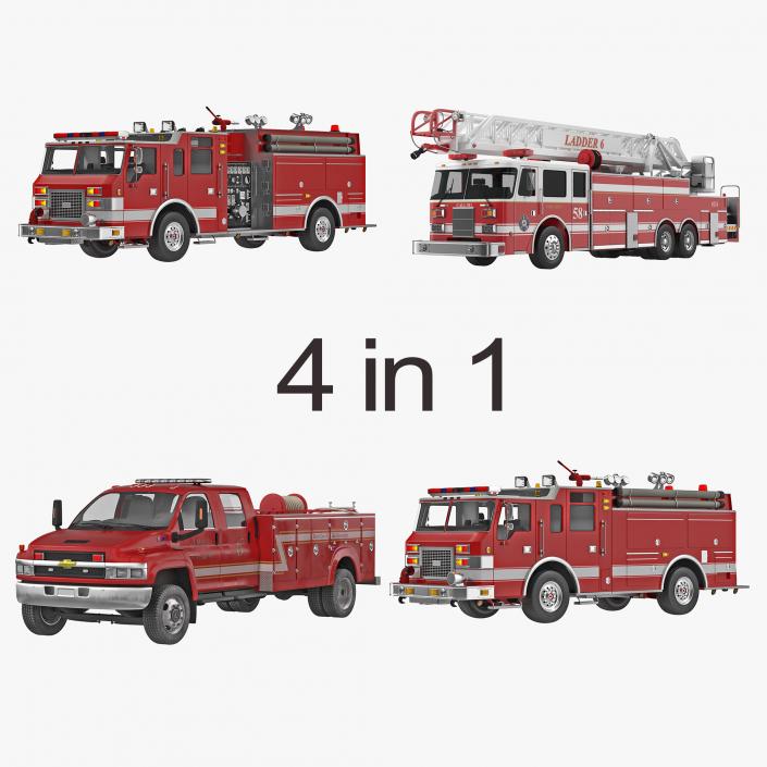 Fire Trucks Collection 2 3D model