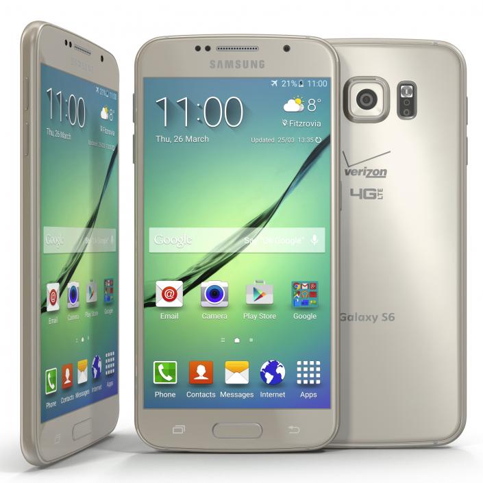 Samsung Galaxy S6 Gold 3D