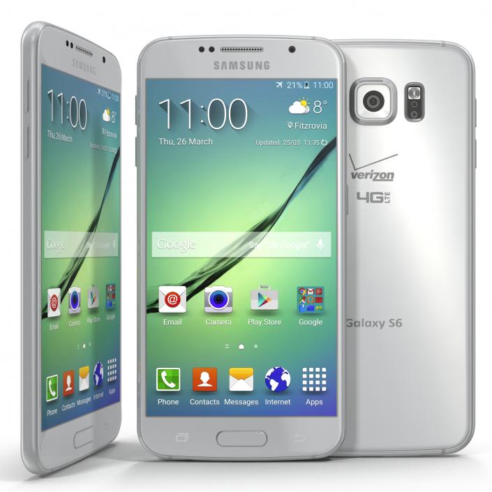 3D Samsung Galaxy S6 White model