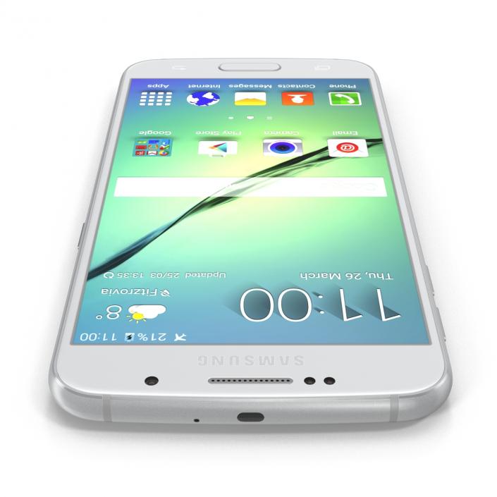 3D Samsung Galaxy S6 White model