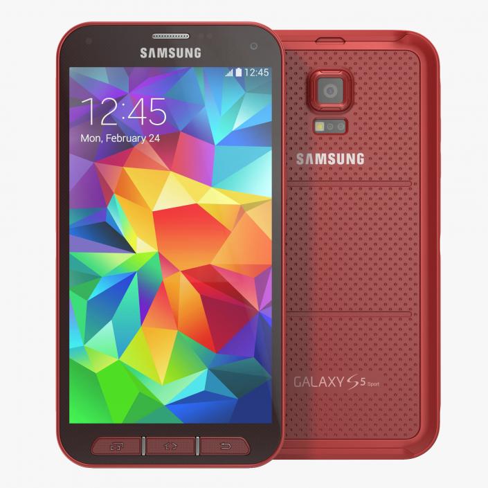 Samsung Galaxy S5 Sport Red 3D