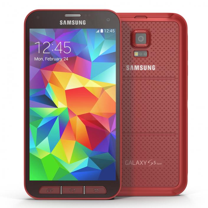 Samsung Galaxy S5 Sport Red 3D