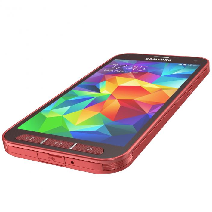 Samsung Galaxy S5 Sport Red 3D