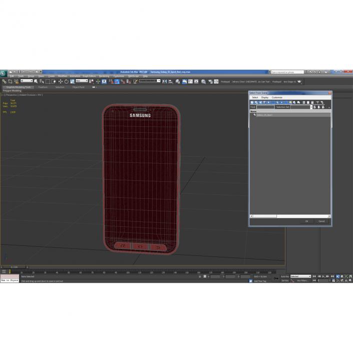 Samsung Galaxy S5 Sport Red 3D