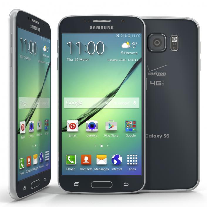 3D Samsung Galaxy S6 Black model