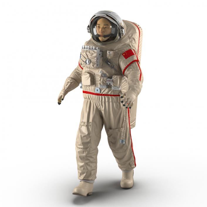 3D Chinese Astronaut Wearing Space Suit Haiying Rigged