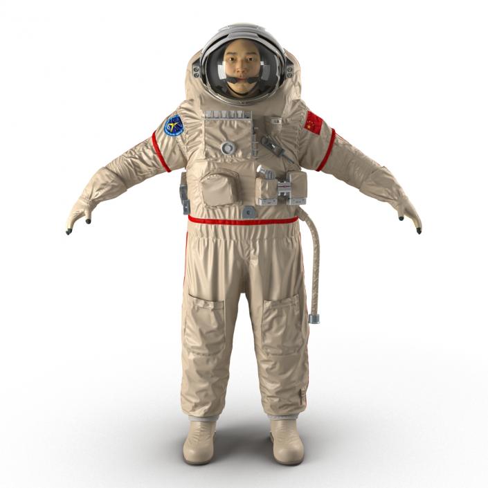 3D Chinese Astronaut Wearing Space Suit Haiying Rigged