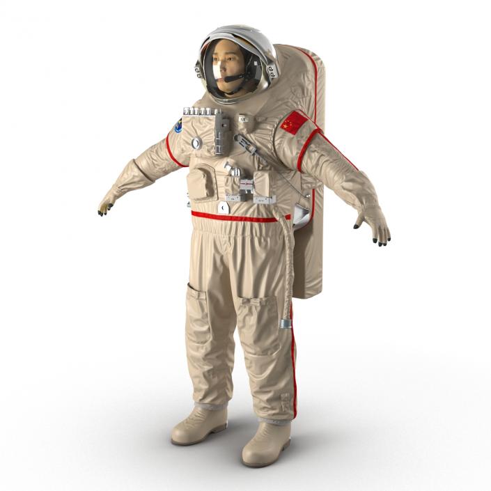 3D Chinese Astronaut Wearing Space Suit Haiying Rigged