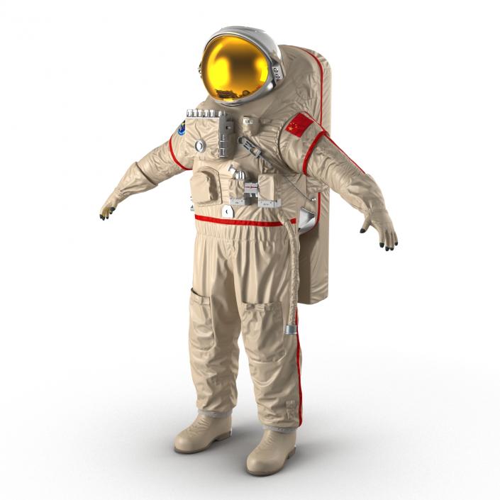 3D Chinese Astronaut Wearing Space Suit Haiying Rigged